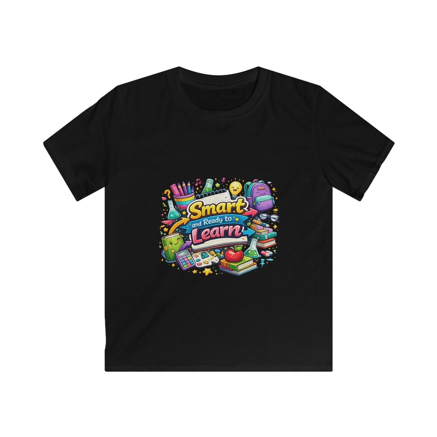 Kids Tee — "Smart & Ready to Learn" Back-to-School Graphic Shirt