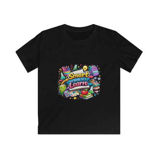 Kids Tee — "Smart & Ready to Learn" Back-to-School Graphic Shirt