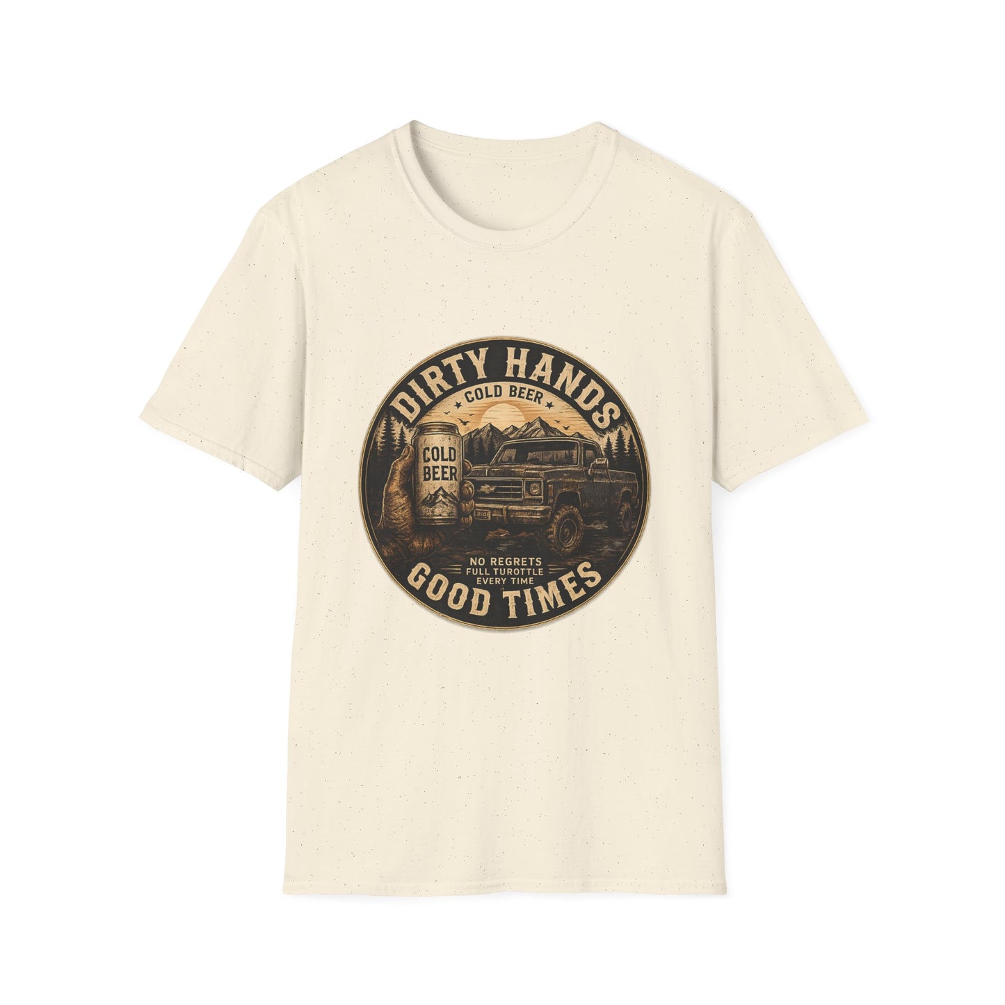 Dirty Hands Cold Beer T‑Shirt — Vintage Outdoor Camper Good Times Tee